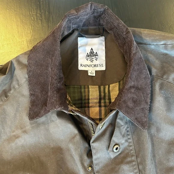 RAINFOREST Dark Brownish Green Military Jacket with Corduroy Collar - Picture 5 of 5